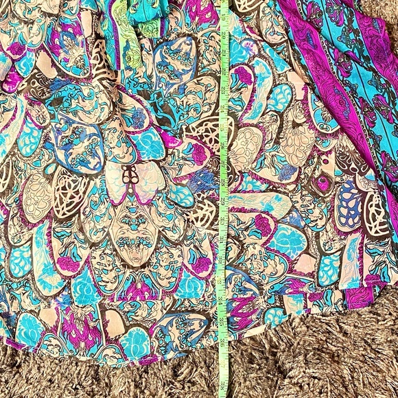 Vibrant Blue Turquoise and Purple Sheer Women's Swim Cover-Up Fits M/L - Picture 12 of 16